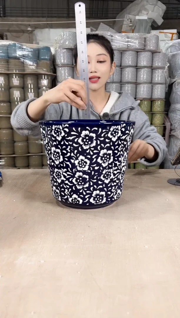 【闪购商品】陶瓷收腰蓝白花大号25x22