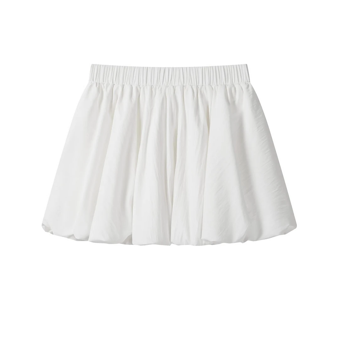 羊城故事-韩系百搭花苞半身裙女防走光高腰蓬蓬短裙Y50751659