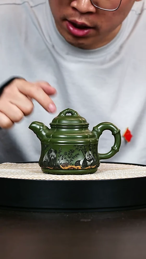 茶壶紫砂绿泥大升竹鼎