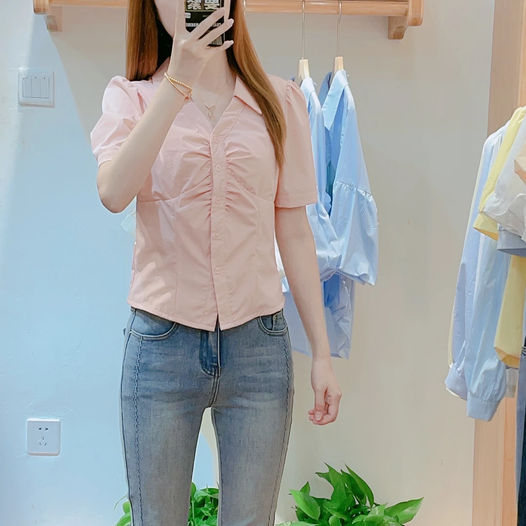 来米家  夏季新款洋气气质显瘦减龄百搭上衣