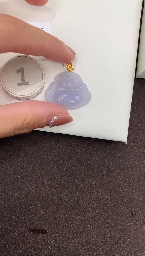 颈饰18K金镶嵌翡翠天然缅甸a货翡翠(多样性发其一)