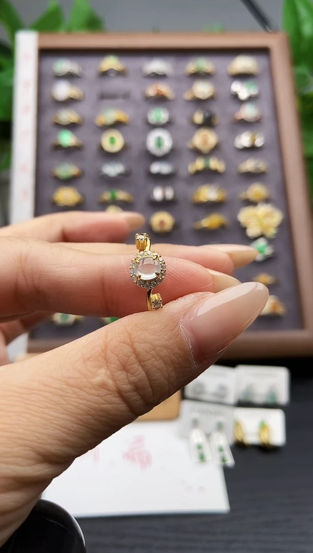 银S925镶嵌戒指翡翠12