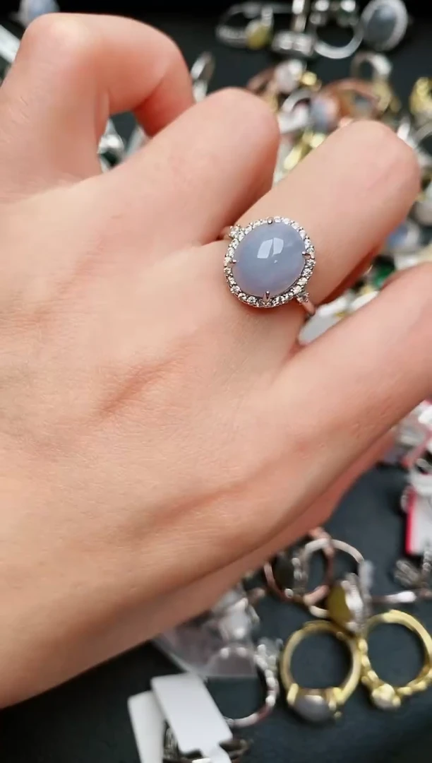 翡翠戒指银S925镶嵌....