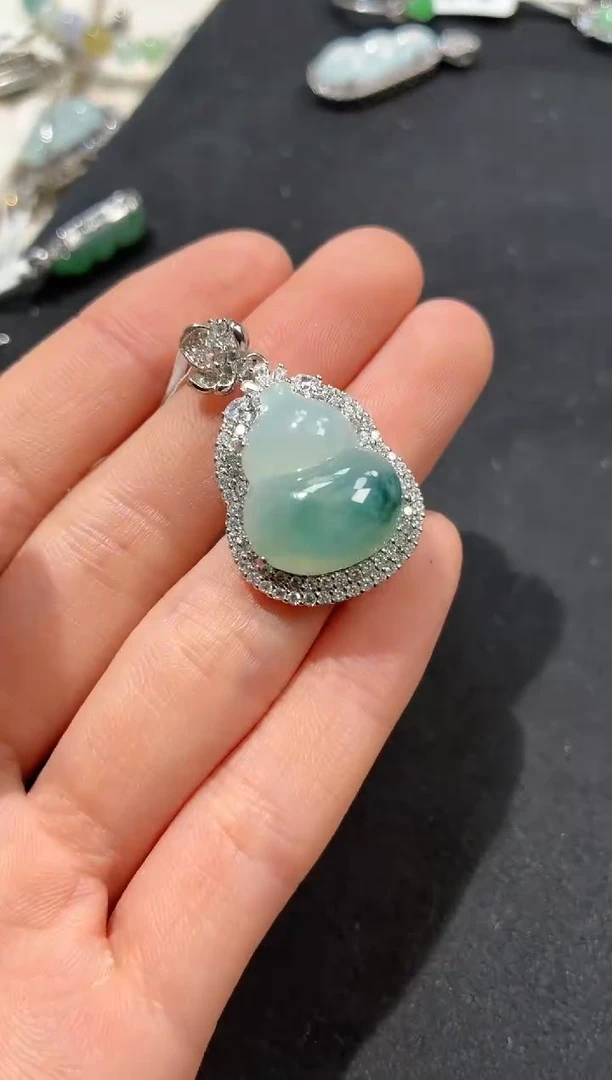 吊坠(不含链)银S925镶嵌翡翠吊坠