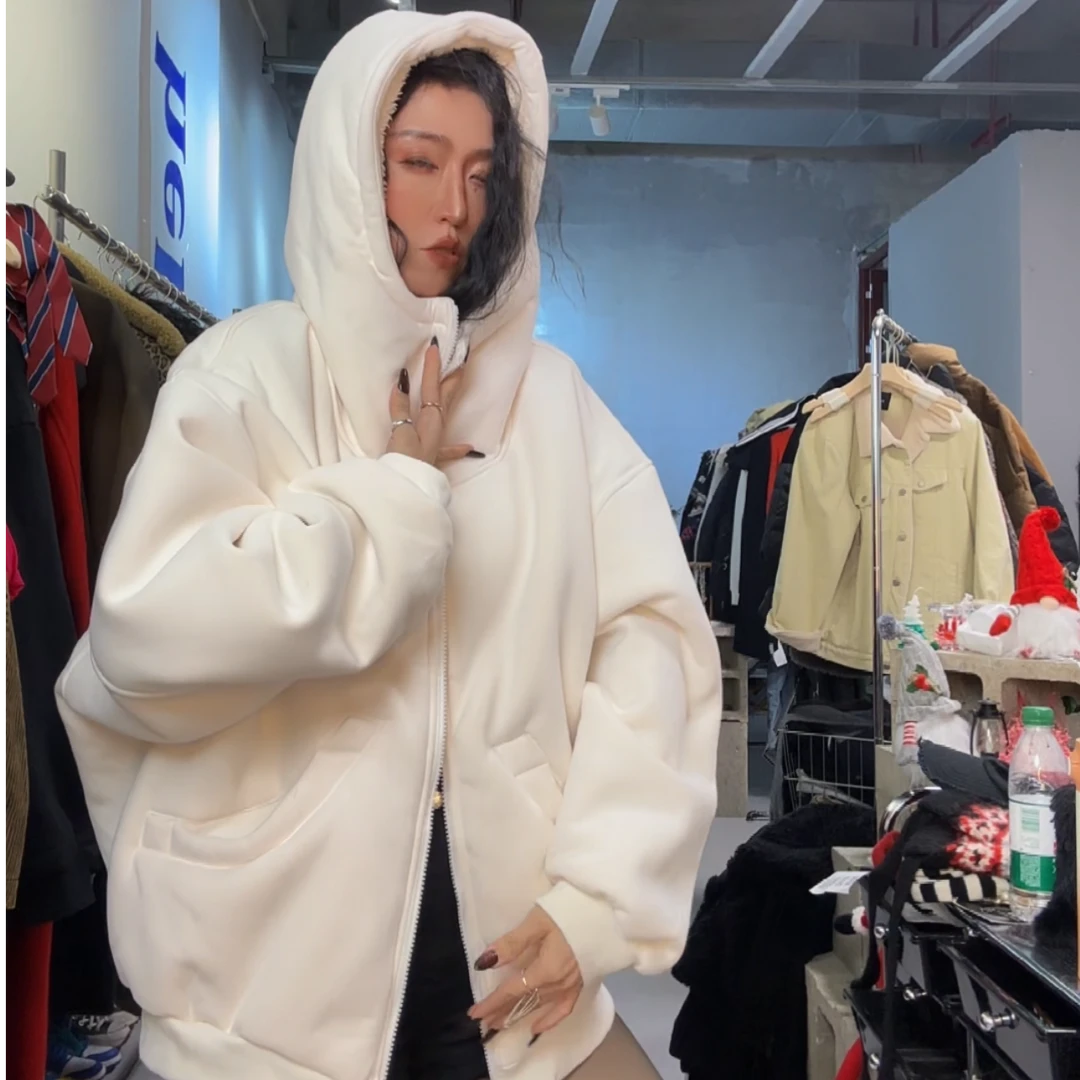 清INSS正版 加厚绒毛内胆 大版连帽开衫卫衣