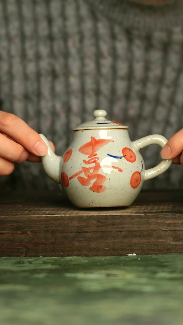 陶瓷青诗集手工手绘瓷器