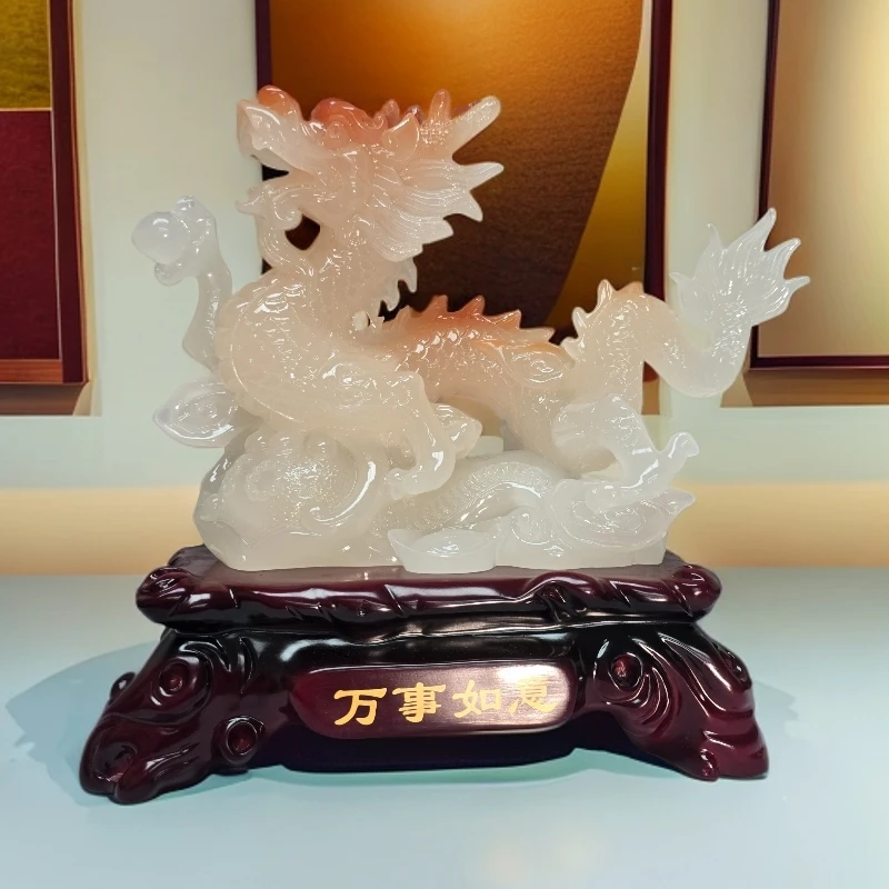 长度35公分高度32公分万事如意生肖龙大号玄关柜博古架摆件创意