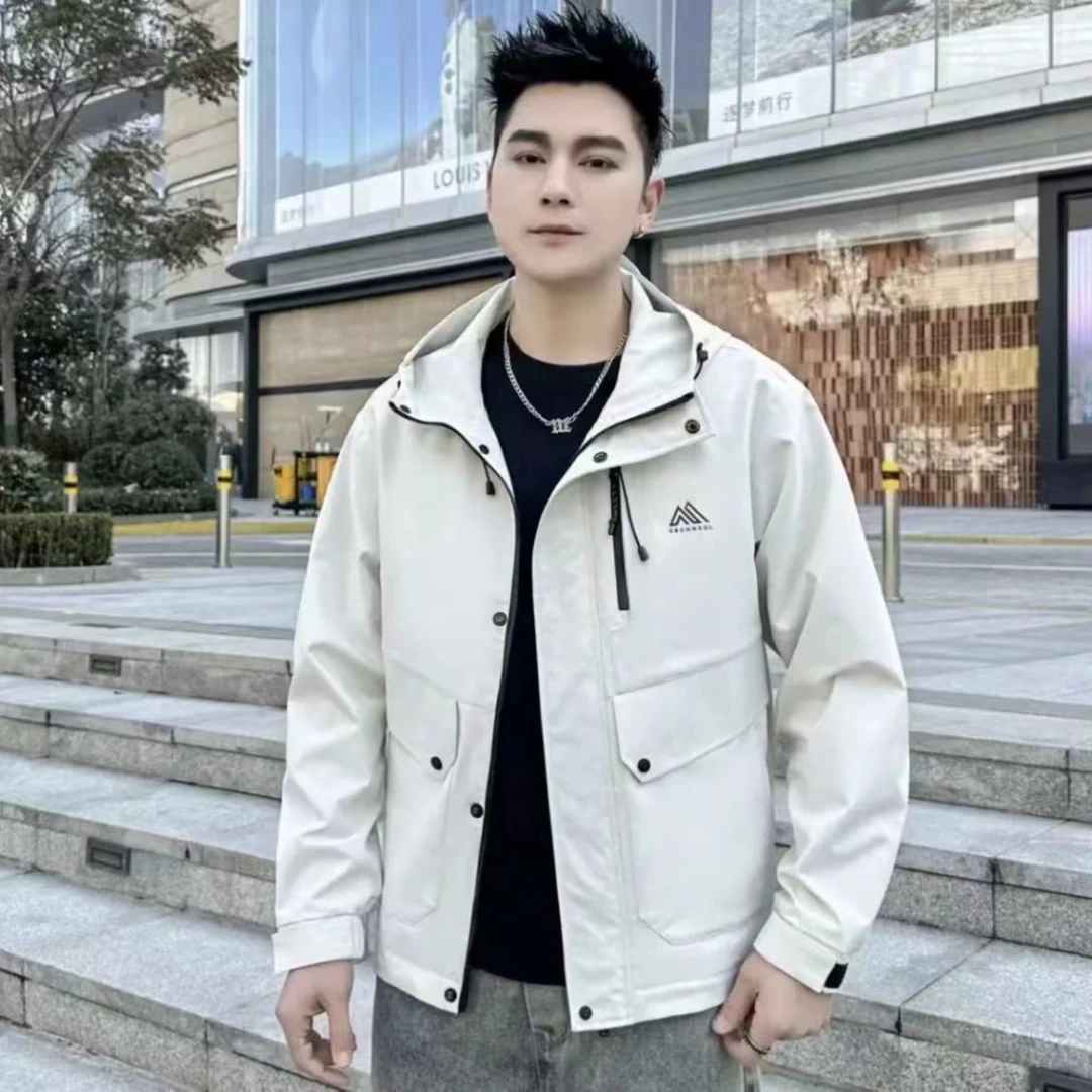 2410#【泰坦之巅】新款工装夹克男士休闲百搭连帽外套