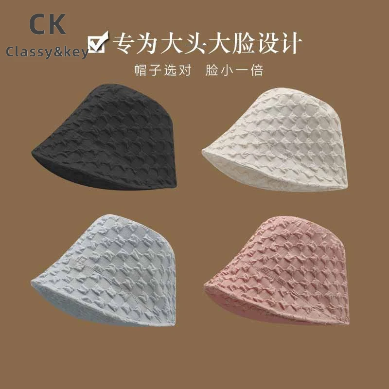 Classy key新加坡设计师联名款大头围渔夫帽女夏季遮阳防晒水桶帽