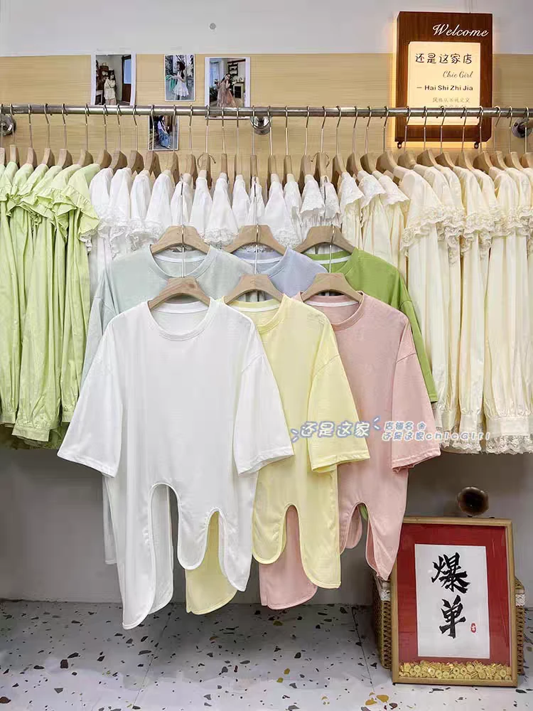 【9352】休闲圆领长袖慵懒风百搭女士T恤