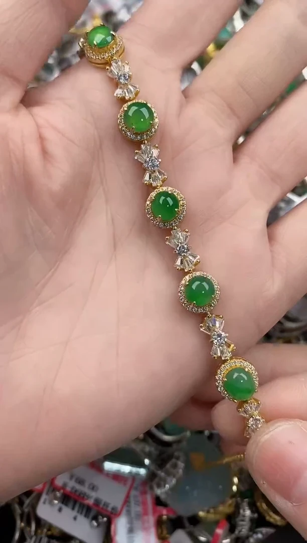 银S925镶嵌戒指翡翠444              8