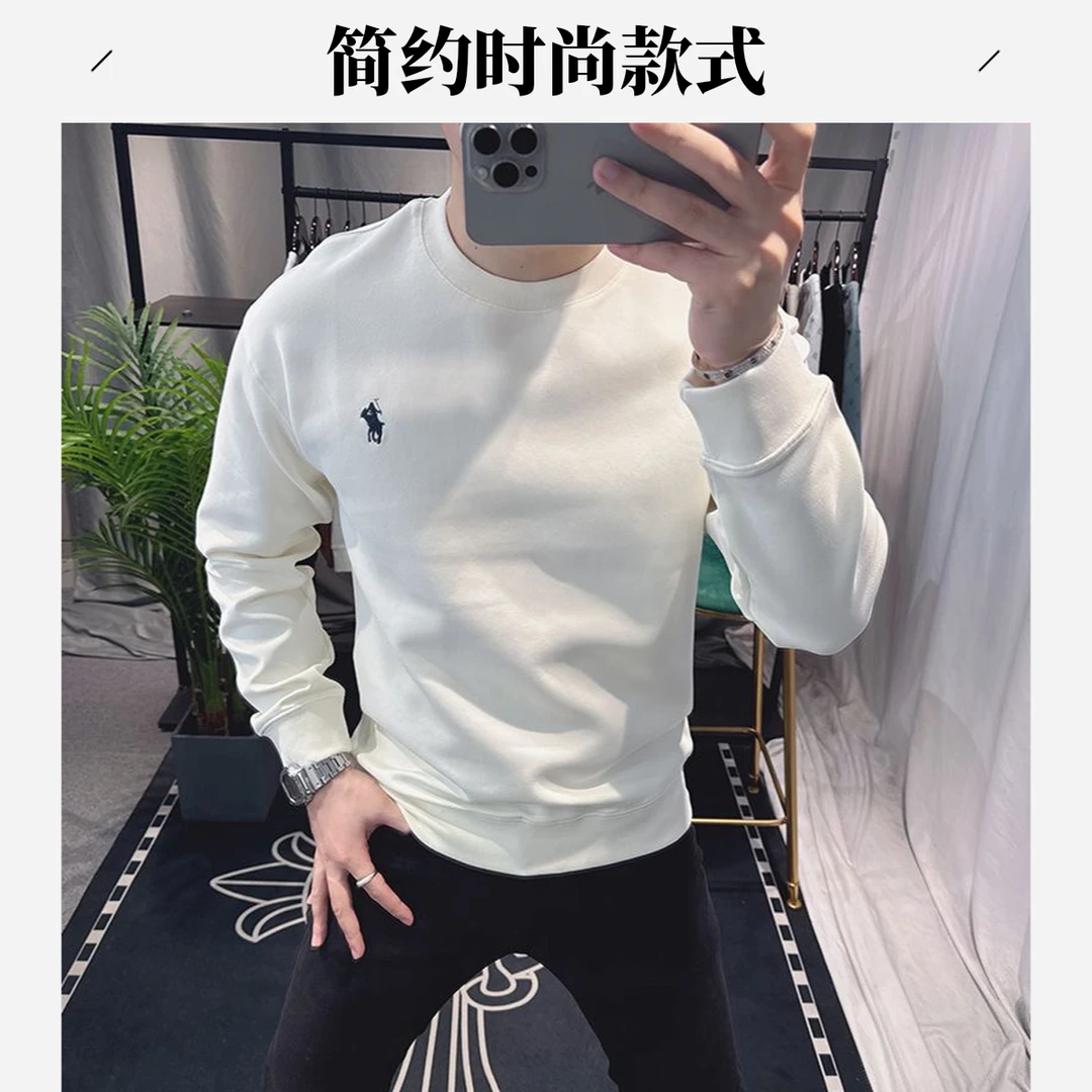 欧洲站2025秋冬百搭印花圆领长袖痞帅潮牌卫衣男装休闲宽松打底衫