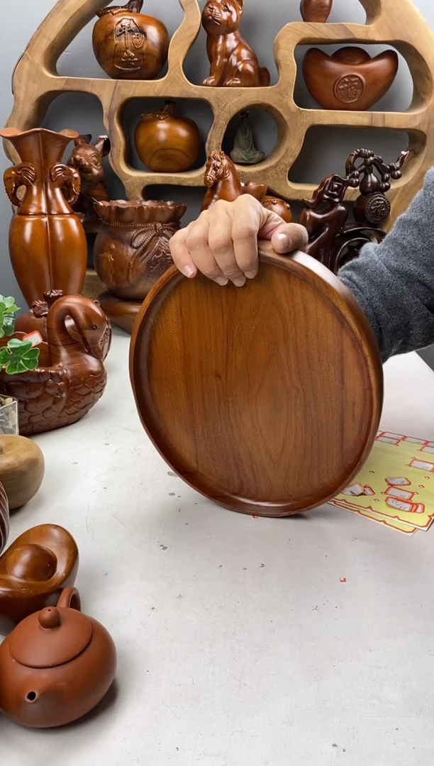 香樟木A36香樟木椭圆盘/尺寸28*23*4