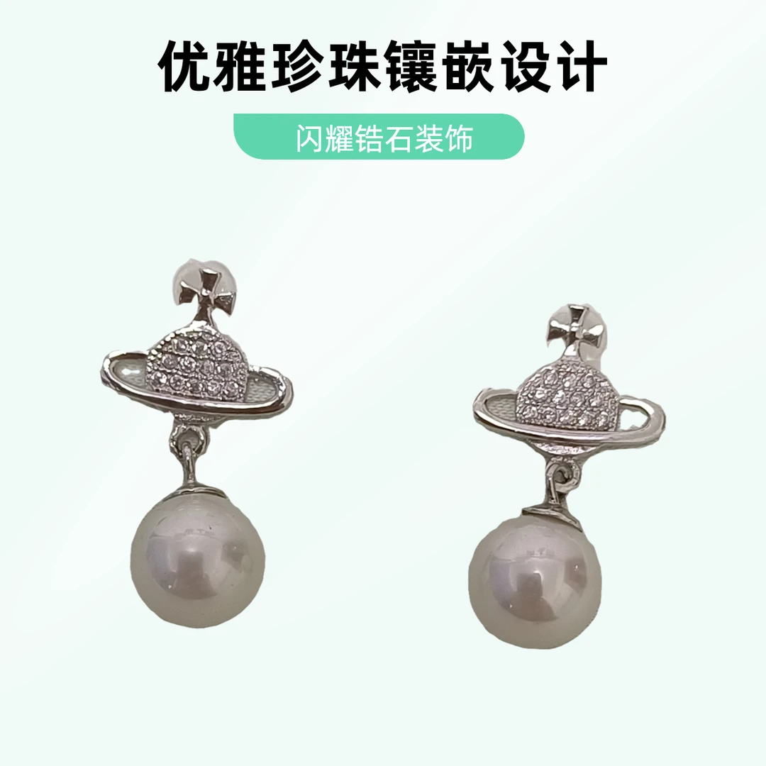 925银+珍珠耳钉时尚