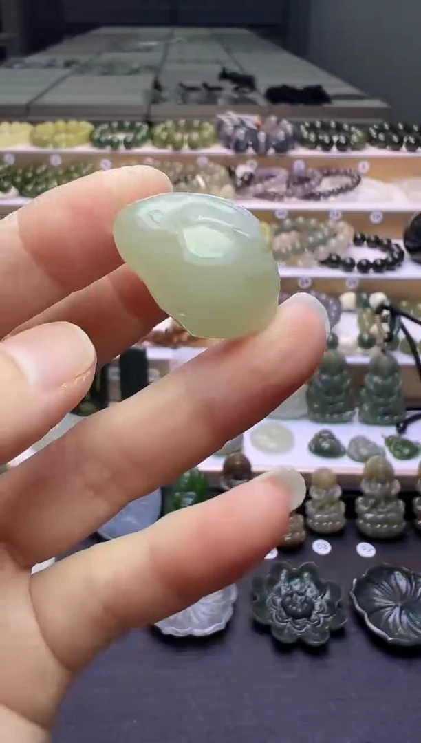 颈饰未镶嵌和田玉113号链接绑好绳子配和田玉顶珠ka 28*20*9mm