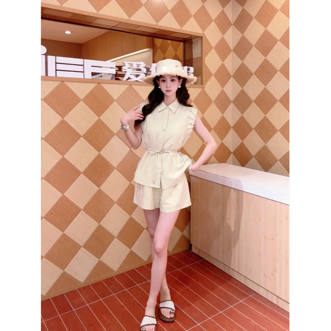 IEF/爱依服时尚套装2025夏季新款法式温柔小女人气质休闲上下套裤