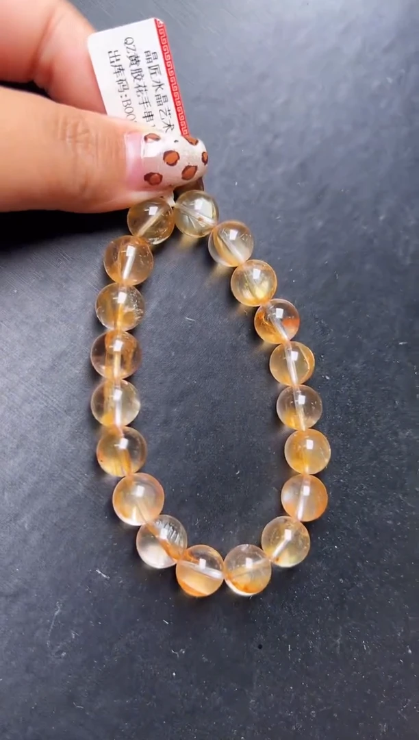 未镶嵌手串水晶黄胶花手串10m+ M57428X