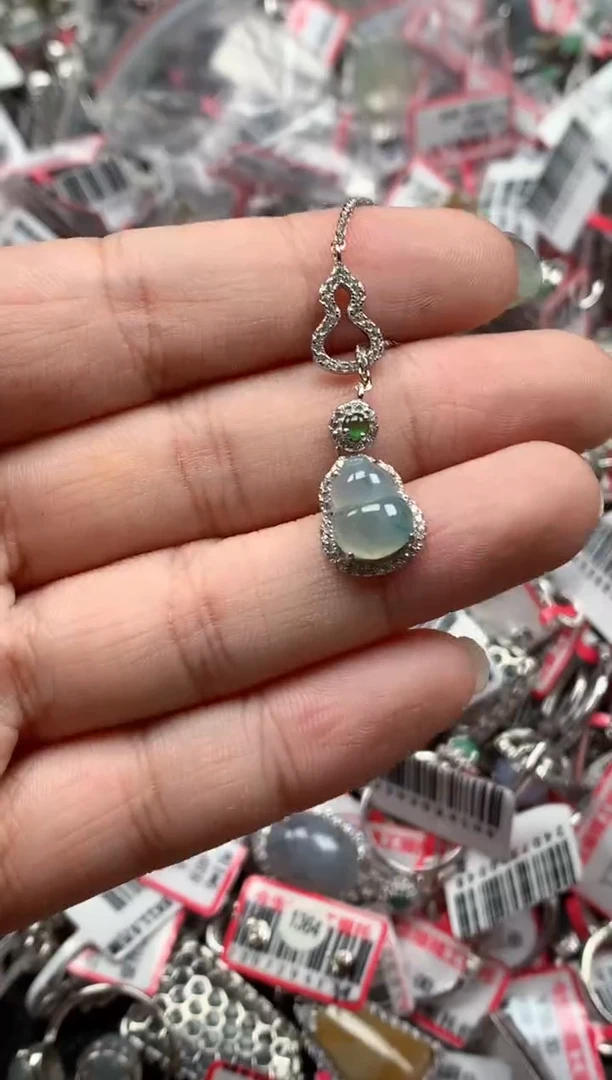 银S925镶嵌戒指翡翠天然A货缅甸翡翠