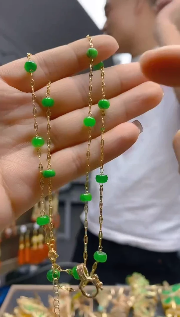 【闪购商品】翡翠耳饰合金275翡翠锁骨链