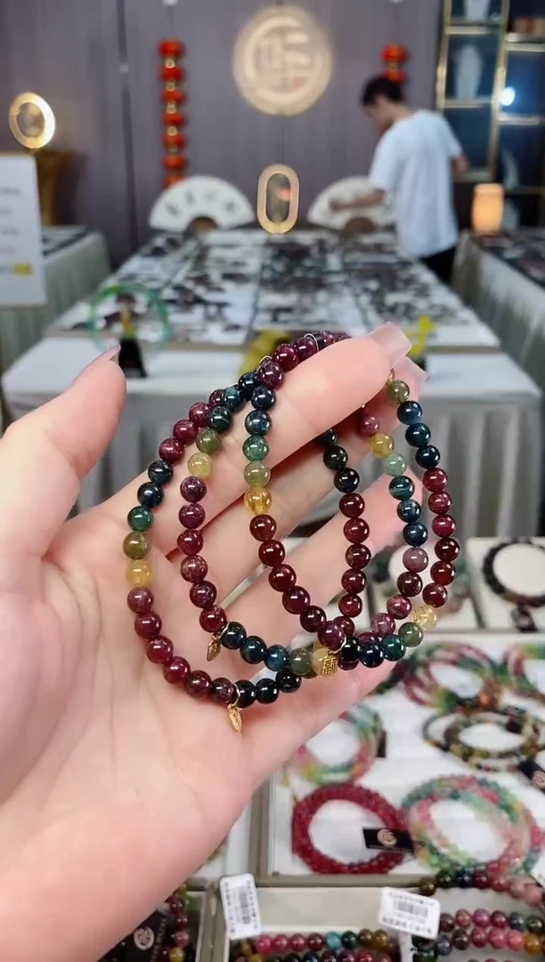 未镶嵌老矿碧玺单圈手串5mm+碧玺hon多样性发货一条