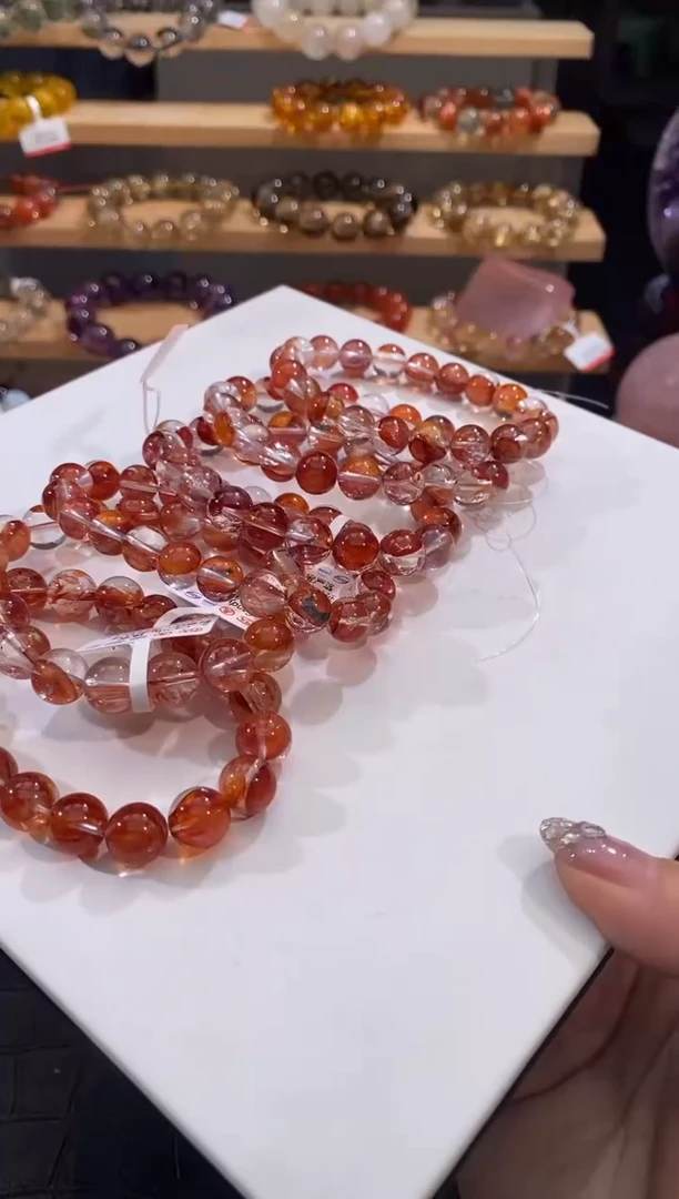 水晶手链未镶嵌多样性发一 红胶花9+