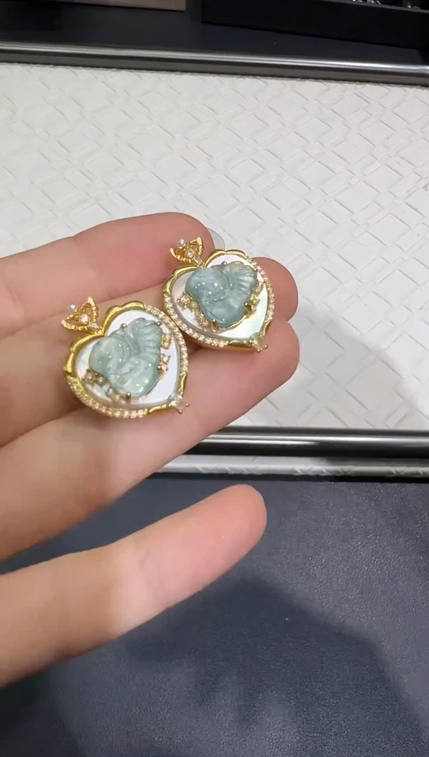 翡翠银S925镀金镶嵌颈饰X0716-1822-9多样性一件