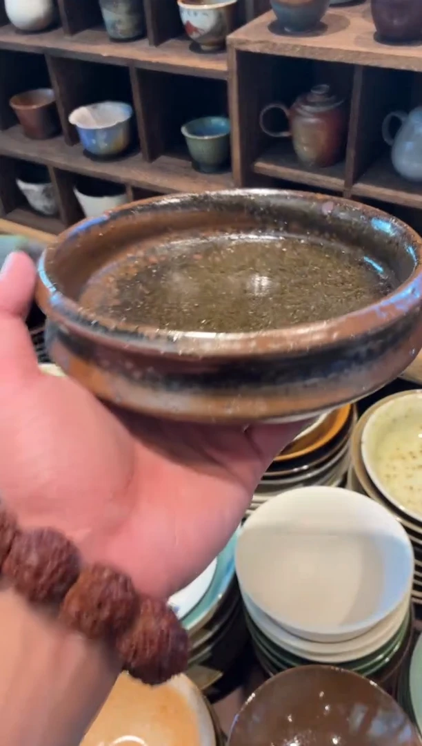 瓷片全量 6.5窑变黑棕竹节壶承