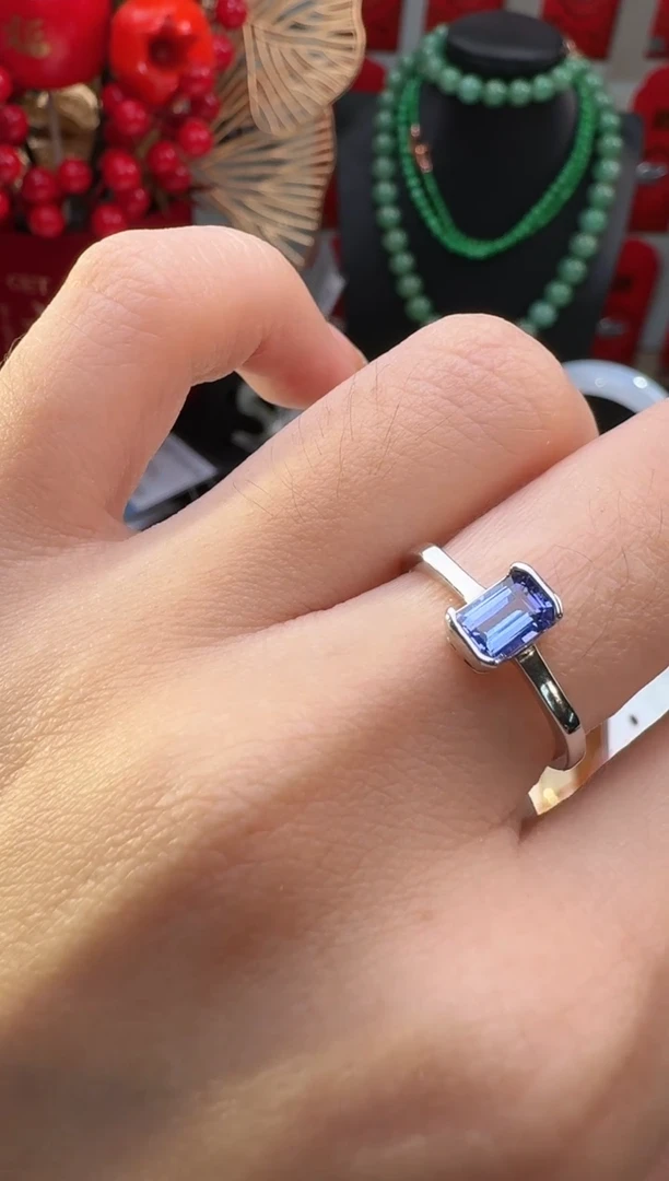 【闪购商品】坦桑石戒指银S925镶嵌戒指