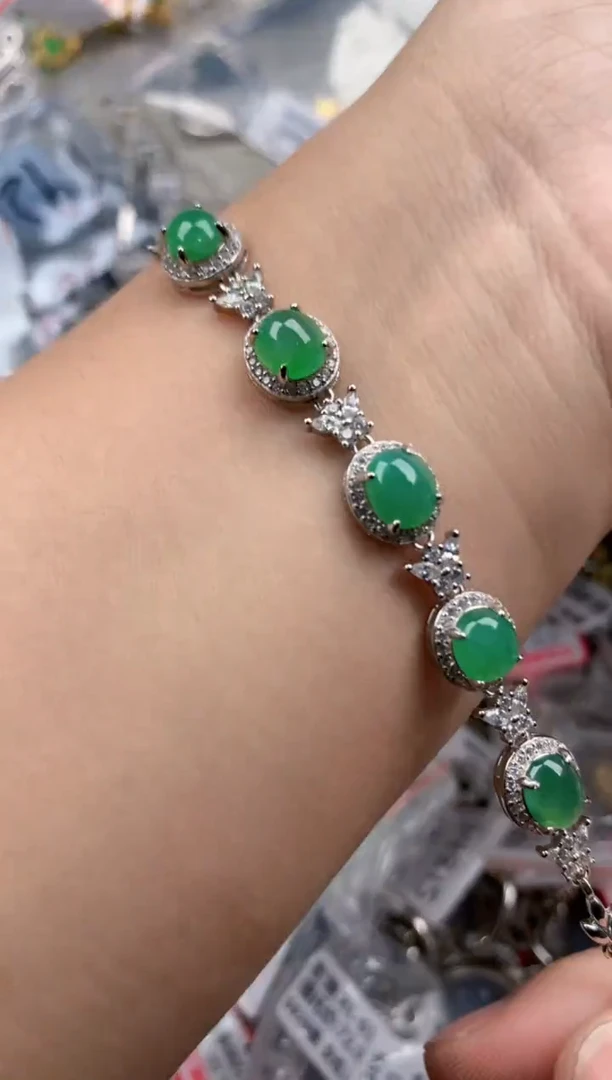 银S925镶嵌戒指翡翠444444   10