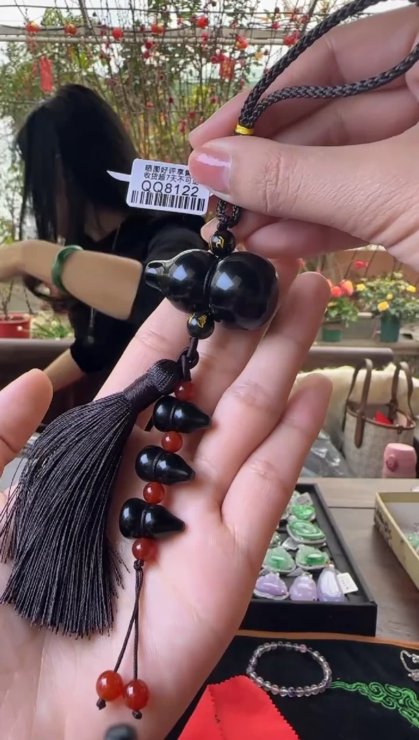 【闪购商品】黑曜岩车挂未镶嵌QQ8122黑曜石葫芦（放西北
