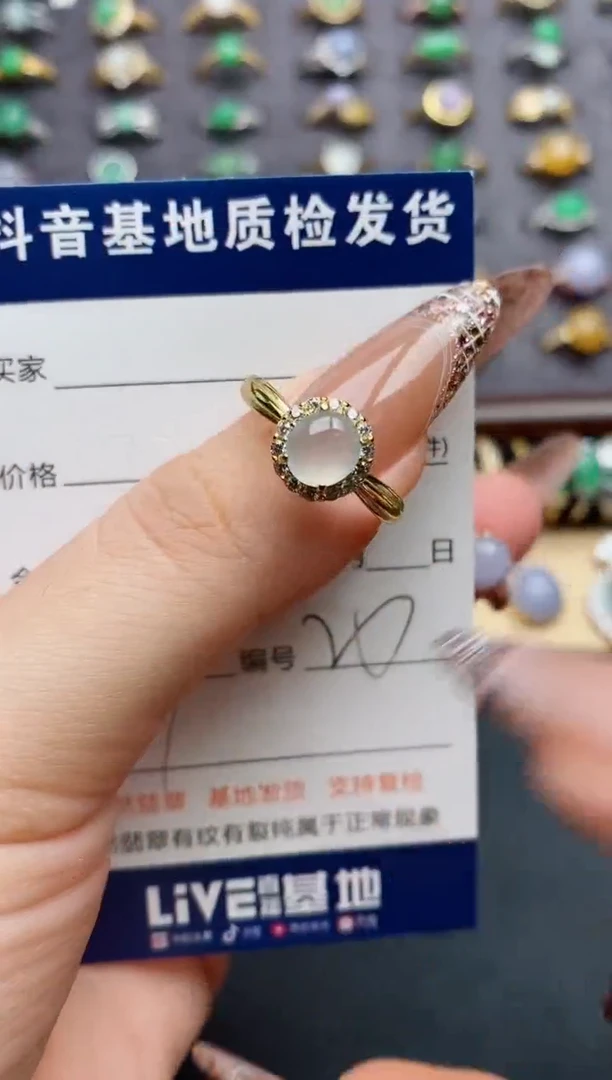 翡翠戒指银S925镶嵌..
