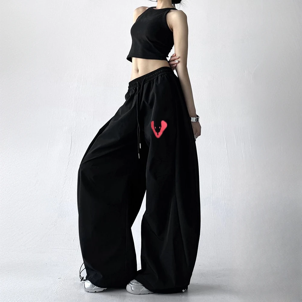 慵懒风美式褶皱速干弯刀裤女装夏季新款休闲宽松显瘦薄款阔腿裤子