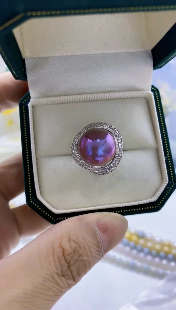 未镶嵌淡水珍珠BG珍珠戒指@@P1086