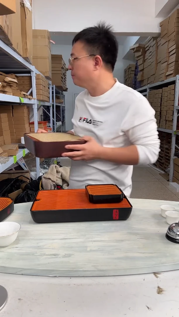 【闪购商品】高款四宫格古铜纹直排咖色电木面板送茶席