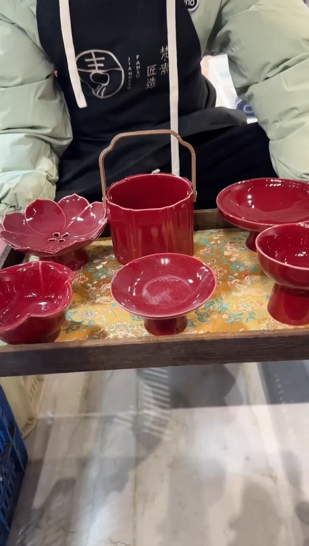 瓷片瓷微瑕商品 介意勿拍 带托盘布垫