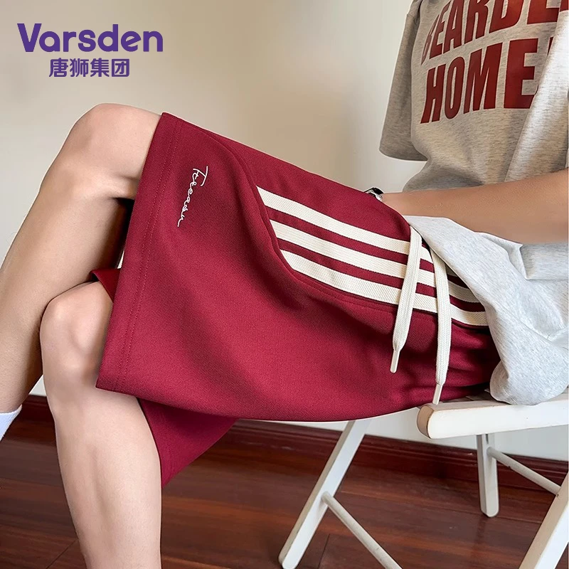 唐狮集团Varsden美式条纹运动风短裤男夏季宽松直筒休闲裤