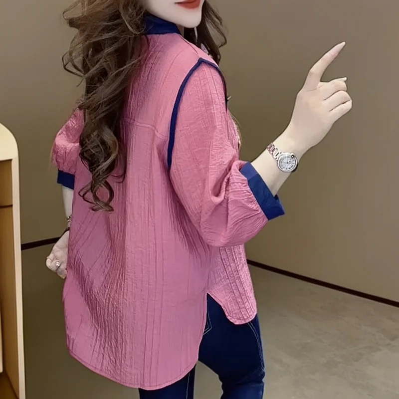 八分袖宽松遮肉显瘦百搭衬衫【好物推荐】