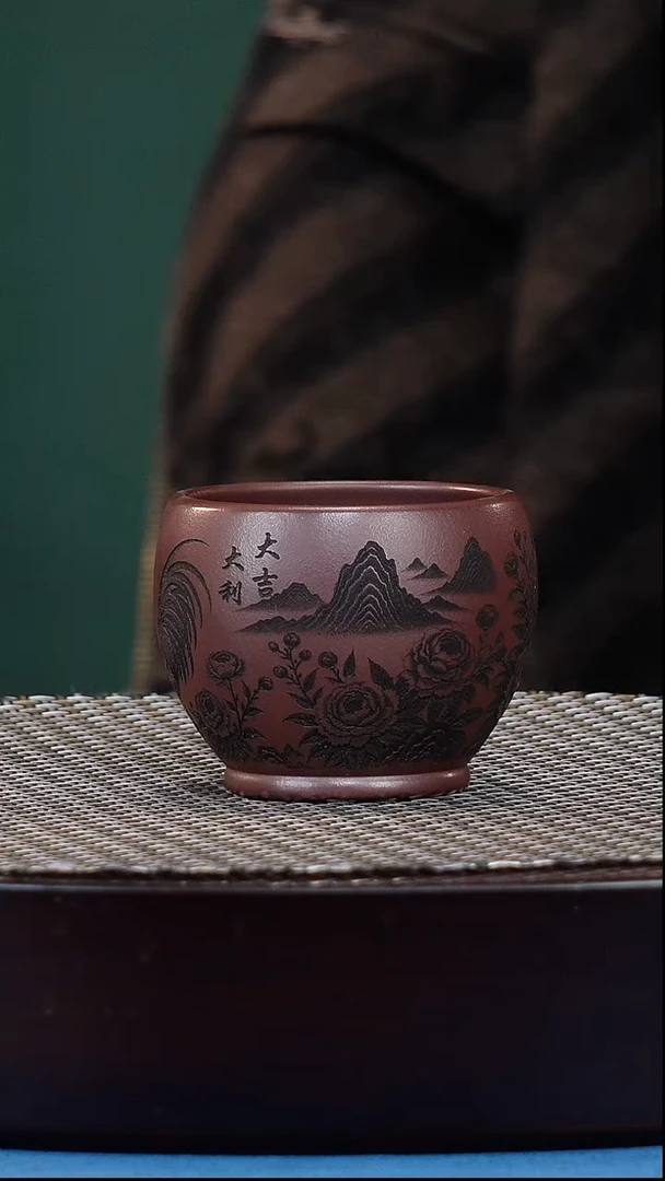 茶杯紫砂宜兴原矿紫砂 手工主人杯