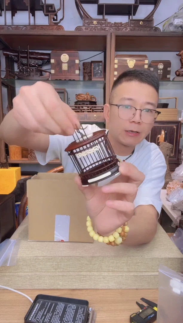 乌木类书架127号科檀蝈蝈笼