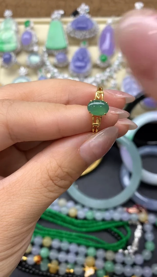 【闪购商品】翡翠戒指18K金镶嵌161-中国好珍宝
