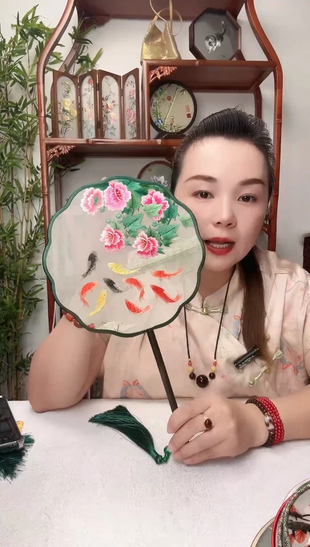 刺绣团扇-双面绣花