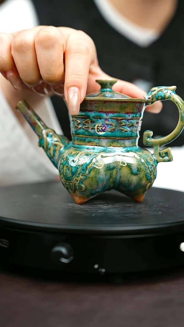 632#原矿钧瓷炉钧釉钟壶仰韶壶