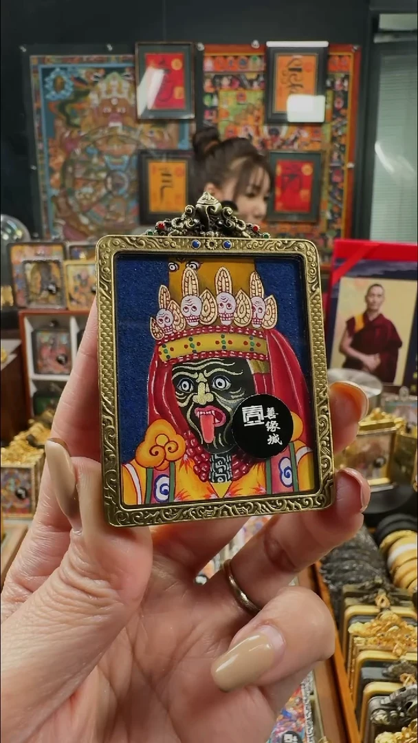 吊坠壹善缘城手绘唐卡扎基