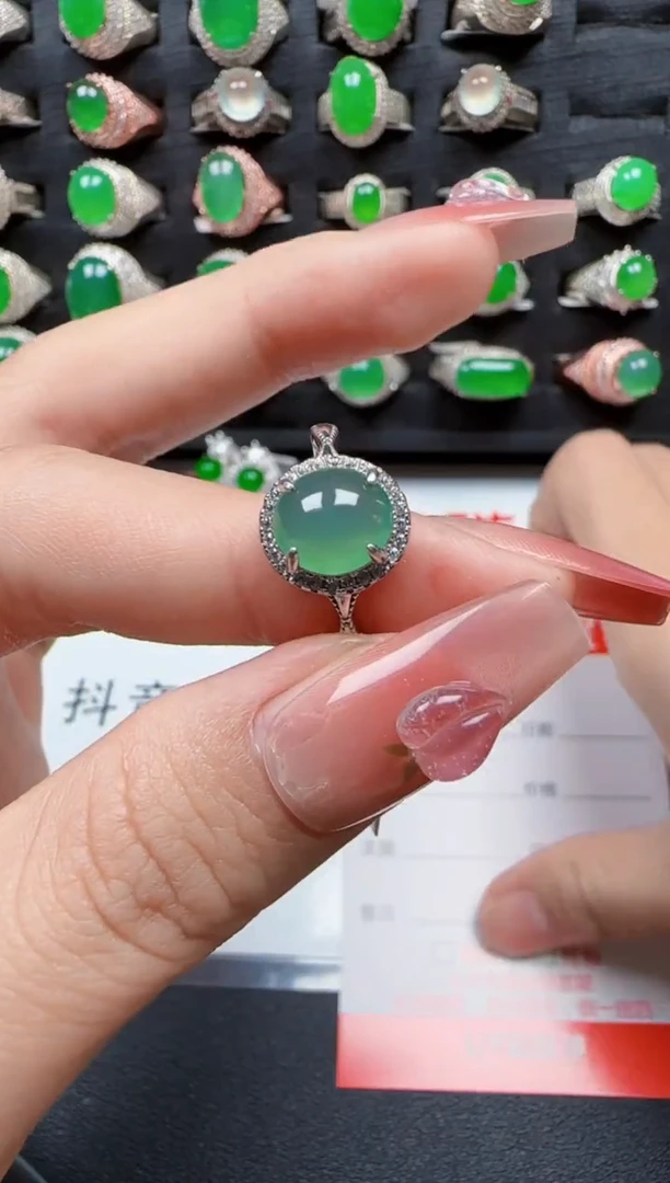 【闪购商品】翡翠戒指银S925镶嵌3136