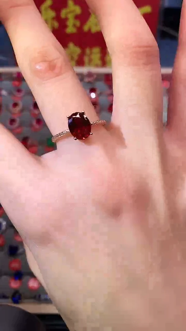 【闪购商品】红宝石戒指银S925镶嵌1111