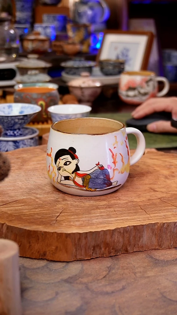 摆件陶哪吒手工手绘手工手绘