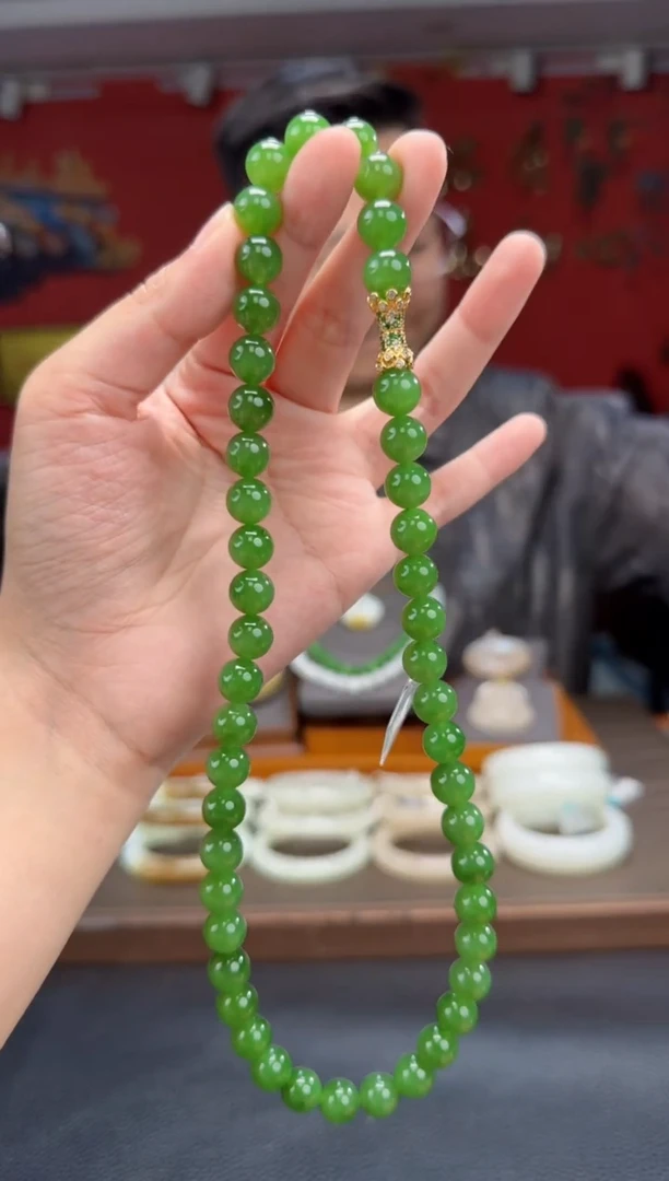 和田玉未镶嵌颈饰碧玉妈妈链卡10