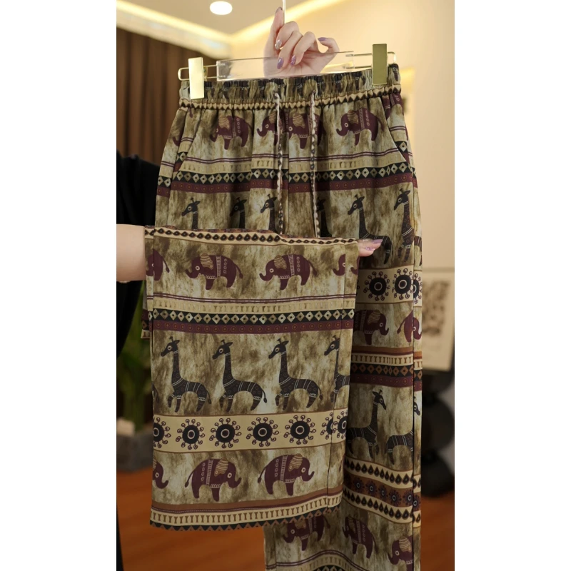 K19 新款缎面宽松休闲百搭阔腿裤-宋宋