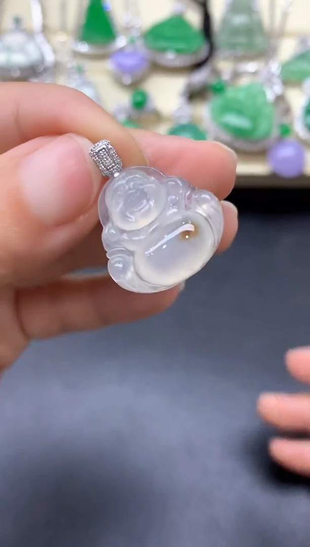 颈饰18K金镶嵌翡翠359-中国好珍宝