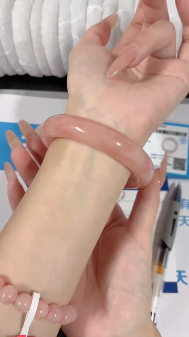 未镶嵌手镯石英质玉桃花酿58-圈口58-236